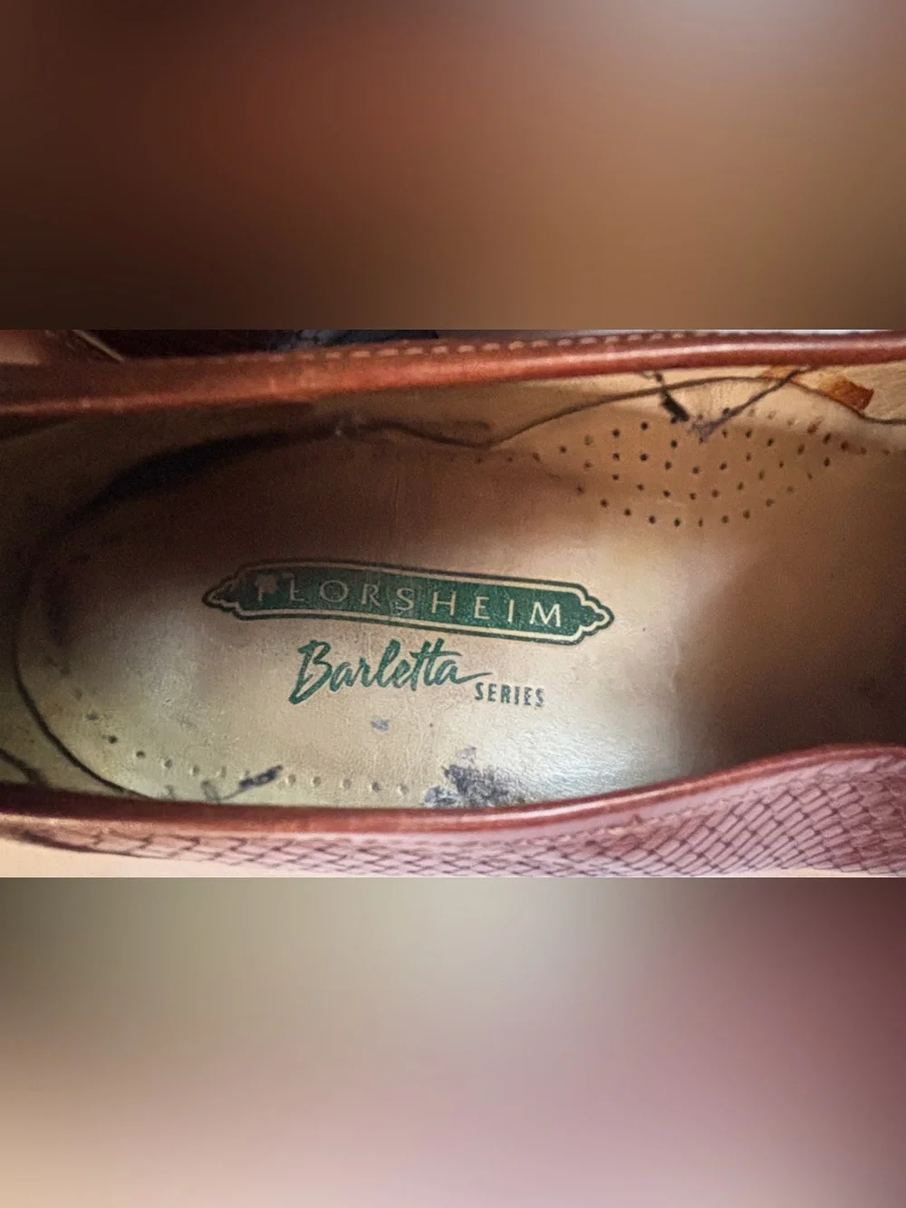 Vintage Florsheim Barletta Mens 9 3E Brown Leather Woven Tassel Loafers Italy
